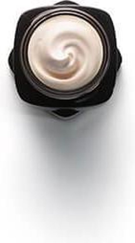 Een zwarte pot Age Perfect crème met gouden deksel, van bovenaf gezien. De crème is romig en licht van kleur.