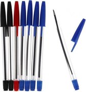 balpennen 15 cm blauw/zwart/rood 8 stuks