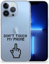 Leuk TPU Back Case Geschikt voor 13 Pro Hoesje Finger Don't Touch My Phone