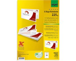 Sigel - visitekaartjes - wit - 180x55mm - 225 gram - 50 stuks - SI-LP838