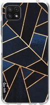 Casetastic Samsung Galaxy A22 (2021) 5G Hoesje - Softcover Hoesje met Design - Navy Stone Print