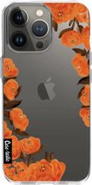 Casetastic Apple iPhone 13 Pro Hoesje - Softcover Hoesje met Design - Orange Autumn Flowers Print