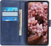 Motorola Moto G60s Hoesje Retro Wallet Book Case Kunstleer Blauw