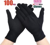 100 Stuks Zwart katoenen Handschoen Maat M, 100Pcs Black Gloves 50 Pairs Soft Cotton Gloves Coin Jewelry Silver Inspection Gloves Stretchable Lining Glove - Gloves 100% Cotton Maat