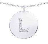 Tracelet - Zilveren Kettingen | Letter Ketting L | Zilveren ketting initialen L met zirkonia | 925 Sterling Zilver - 925 Keurmerk stempel - 925 Zilver Certificaat | Valentijn tip