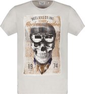 DEELUXE T-shirt met skull print CLEM Light Grey