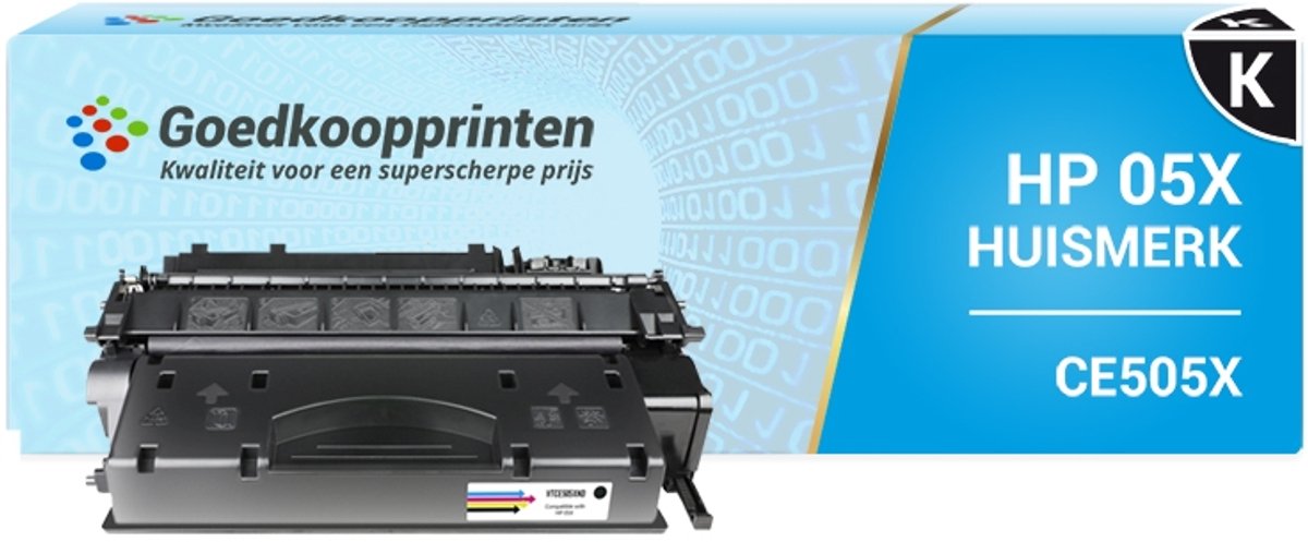 Huismerk voor HP 05X toner cartridge Zwart - HP CE505X toner