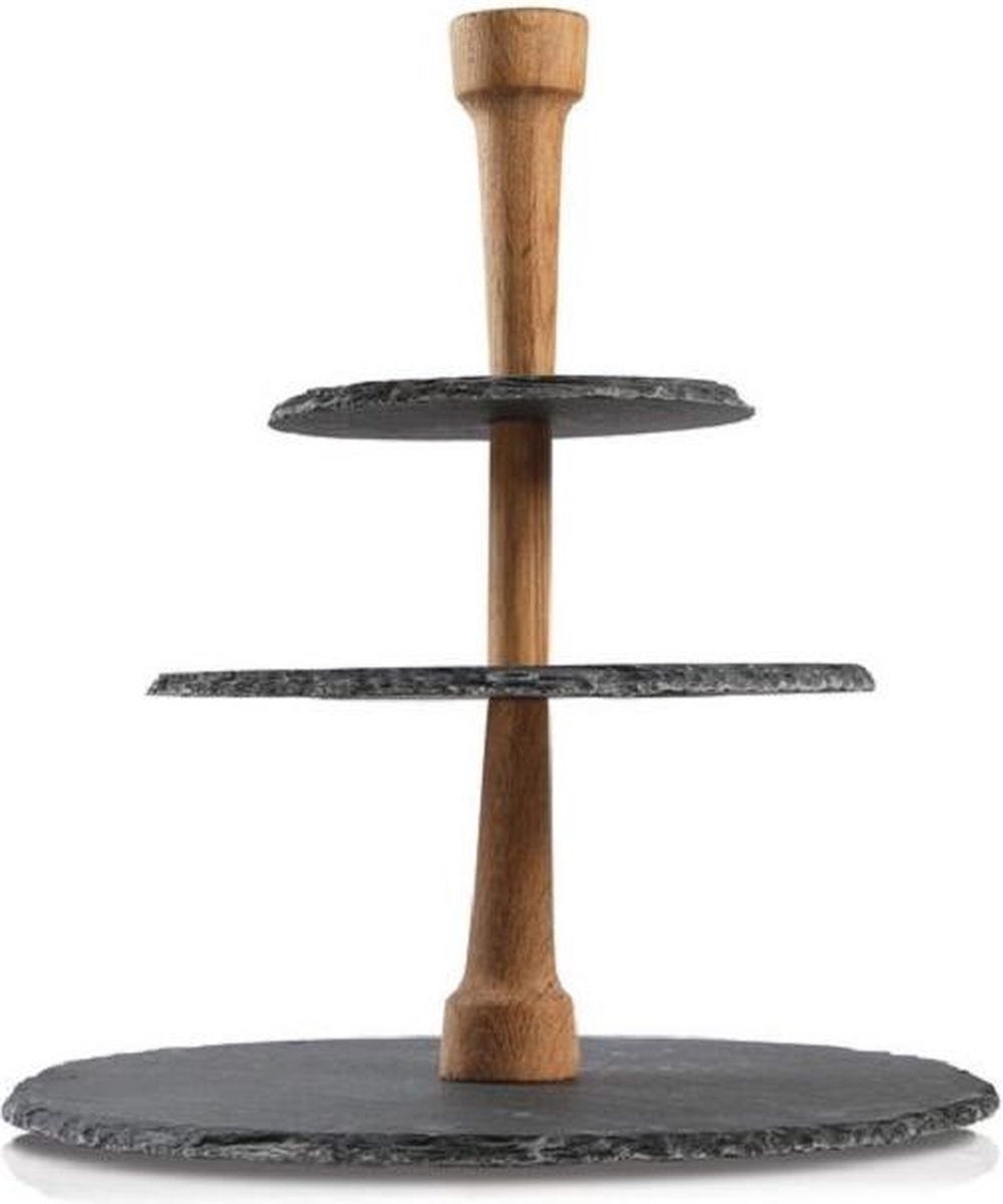 Boska Party Tower® - Etagère - Leisteen - Zwart - Ø 30 cm - Voor High Tea en Borrels