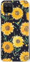 Casetastic Samsung Galaxy A12 (2021) Hoesje - Softcover Hoesje met Design - Sunflowers Print