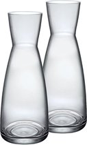 2x stuks glazen karaffen 1 liter - Sapkannen/waterkannen/schenkkannen