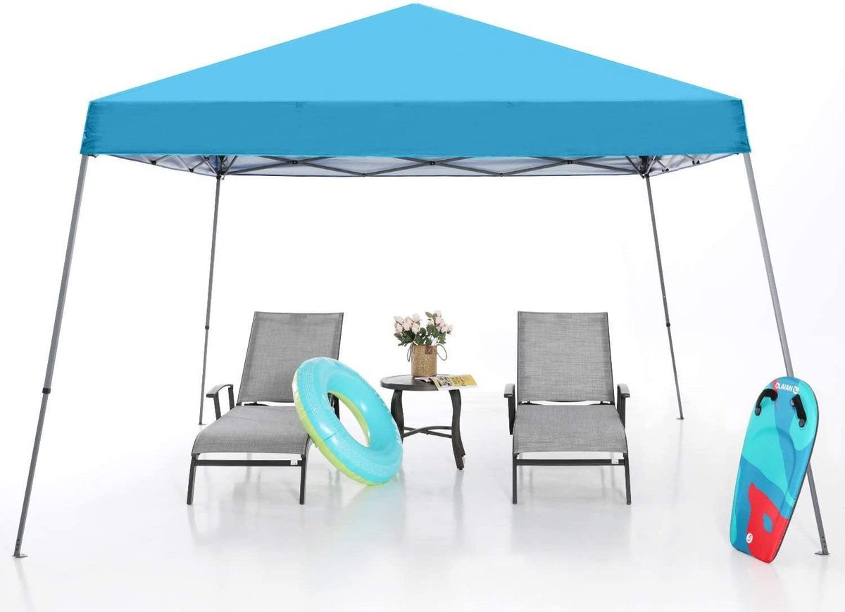 Feestje Opvouwbaar - Zinaps Slant Been Pop Canopy Tent Instant Outdoor Canopy Easy Setup Folding Protection Sky Blue (WK 02130)