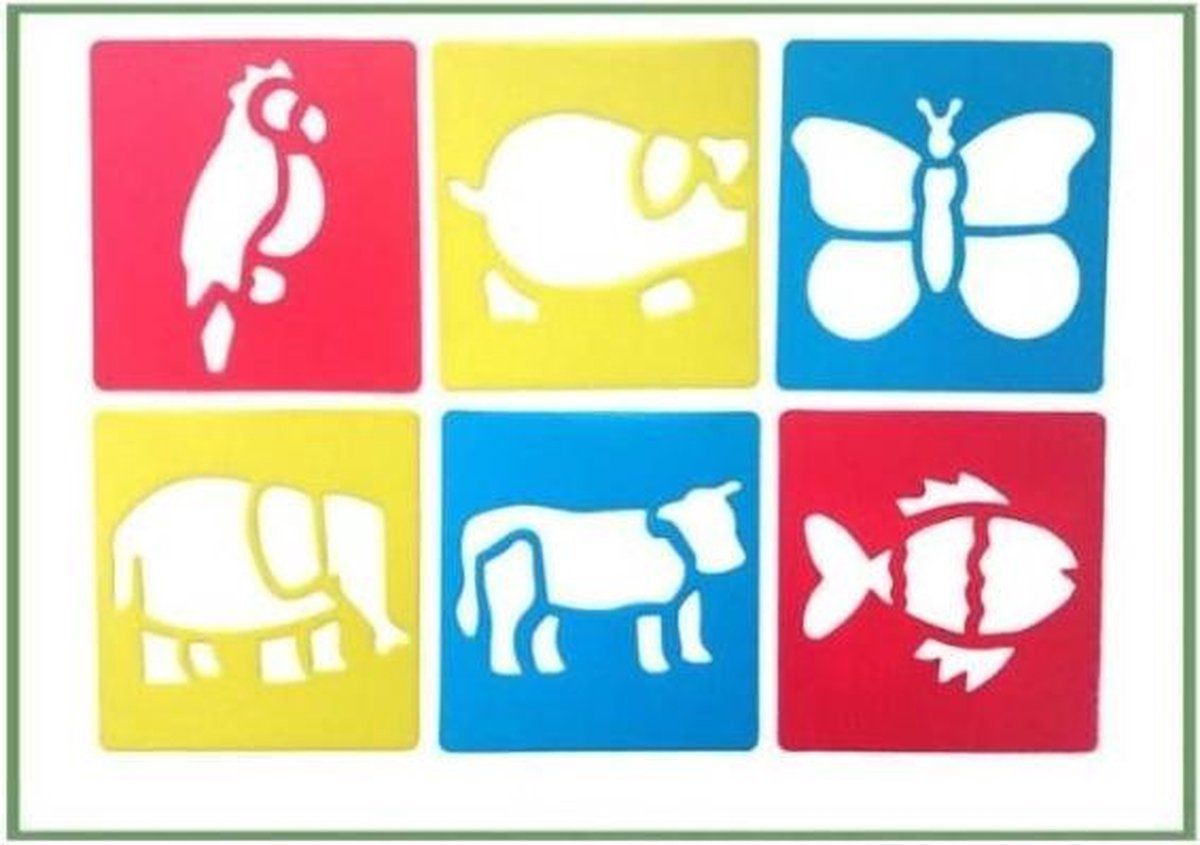 Modèles de dessin pour Enfants - Pochoirs à dessin - Animaux - Éléphant,  Vache