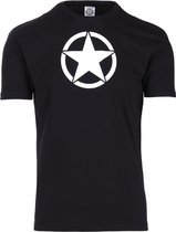 Fostex Garments - T-shirt with white star (kleur: Zwart / maat: L)