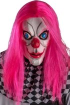 Carnival Toys Hoofdmasker Horror Clown Latex Wit/roze One-size