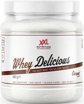 XXL Nutrition - Whey Delicious - Wei-eiwitpoeder met BCAA & Glutamine, Proteïne poeder, Eiwit shake, Whey Protein - Coconut - Kokos - 450 gram