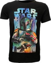 Star Wars Vintage Poster Boba Fett T-Shirt  Zwart/Blauw - Officiële Merchandise