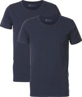 Petrol Industries Heren T-Shirts 2-Pack - Ronde Hals - Katoen - Regular Fit - Basic Tshirt Set Korte Mouwen - Ondershirt - Multipack van 2 stuks - Blauw - Maat L