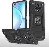 Voor Infinix Zero 8 Magnetic Armor Schokbestendig TPU + pc-hoes met metalen ringhouder (zwart)