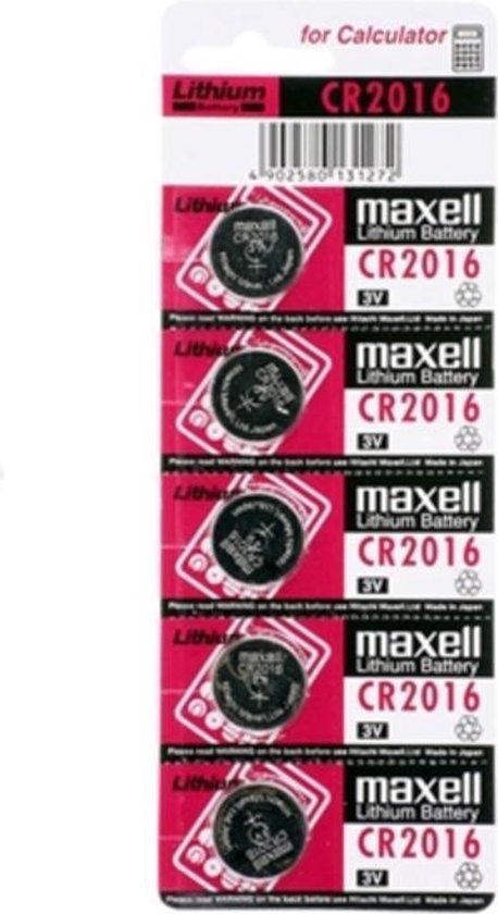Lithium Knoopcelbatterijen Maxell CR2016 3V (5 pcs)