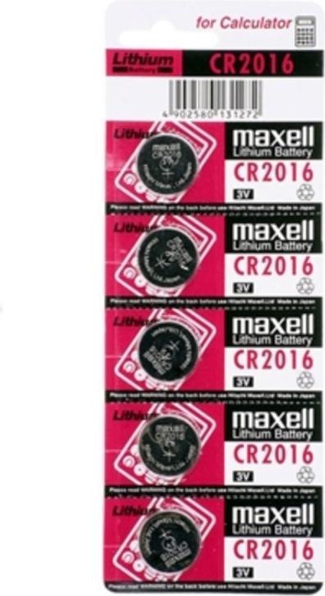 Lithium Knoopcelbatterijen Maxell CR2016 3V (5 pcs)