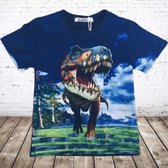 T-rex shirt blauw 200 -s&C-110/116-t-shirts jongens