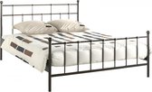 Modern metalen bed met lattenbodemKleur - Zwart, Slaapmaten - 140x200 cm