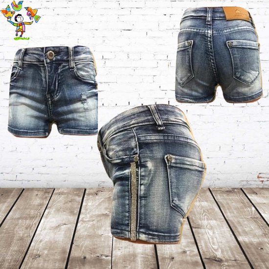 Korte spijkerbroek met streep -s&C-98/104-Korte broeken | bol.com