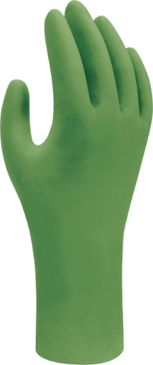 Goedkoopste Showa Wegwerp handschoen - Bio-nitril - Poeder en Latex vrij- 100 stuks - Maat M - Groen 6110PF