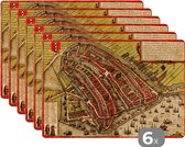 Set de table - Carte - Amsterdam - Vintage - 45x30 cm - 6 pièces