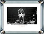 90 x 70 cm - Spiegellijst met prent - Muhammad Ali - prent achter glas