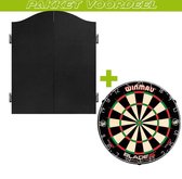Dartkabinet Voordeelpakket+Mission Deluxe Plain Zwart+Dual Core+Exclusief verlichting