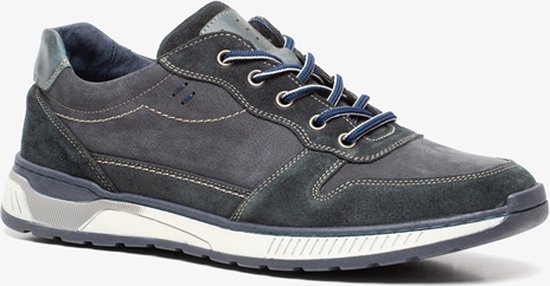Hush Puppies leren heren sneakers - Blauw - Maat 45 | bol.com