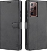 Voor Samsung Galaxy Note20 Ultra AZNS Huid Voelen Kalf Textuur Horizontale Flip Lederen Case met Kaartsleuven & Houder & Portemonnee (Zwart)