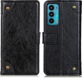 Voor Motorola Edge 20 Koperen Gesp Nappa Textuur Horizontale Flip Lederen Case met Houder & Kaartsleuven & Portemonnee (Zwart)