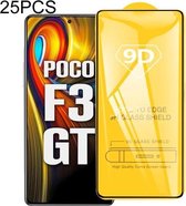 Voor Geschikt voor Xiaomi Poco F3 GT 25 PCS 9D Volledige lijm Volledig scherm Gehard glasfilm: