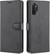 Voor Samsung Galaxy Note10+ AZNS Huid Voelen Kalf Textuur Horizontale Flip Lederen Case met Kaartsleuven & Houder & Portemonnee (Zwart)