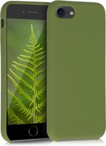 kwmobile telefoonhoesje voor Apple iPhone SE (2022) / SE (2020) / 8 / 7 - Hoesje met siliconen coating - Smartphone case in pastel-olijfgroen