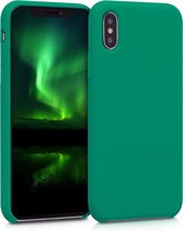 kwmobile telefoonhoesje voor Apple iPhone X - Hoesje met siliconen coating - Smartphone case in smaragdgroen