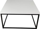 Salontafel Rio, hoogglans wit/ zwart, vierkant, 80 x 80 x41 cm