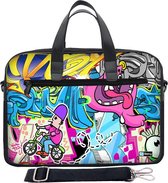 Laptoptas 15,6 inch / schoudertas hiphop cartoon - Sleevy - laptoptas - schooltas