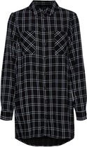 Vero Moda Blouse Vmbumpy L/s Oversize Shirt Ga 10255547 Black/ Snow White Dames Maat - XS