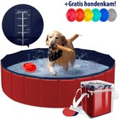 Zwembad voor huisdieren en kinderen - Opvouwbaar hondenzwembad - opzetzwembad voor Honden - 160x30cm - Rood