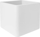 Elho Pure Soft Brick 50 - Planteur pour Intérieur & Extérieur - Ø 49.0 x H 49.0 cm - Blanc