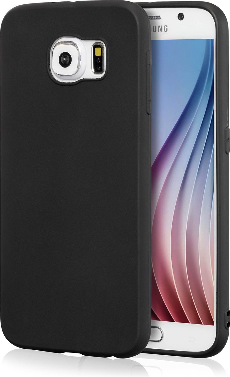Samsung S6 Edge Hoesje Zwart Siliconen Hoes Case Cover - Samsung Galaxy S6 Edge Hoesje