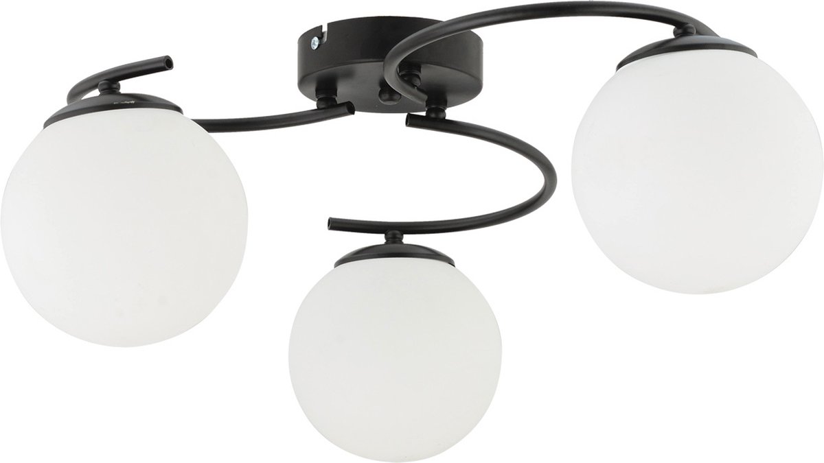 Chesto Morgan Milky - Luxe Industriele Hanglamp - 3 Glazen Bollen Crème Wit - Eetkamer, Woonkamer, Slaapkamer