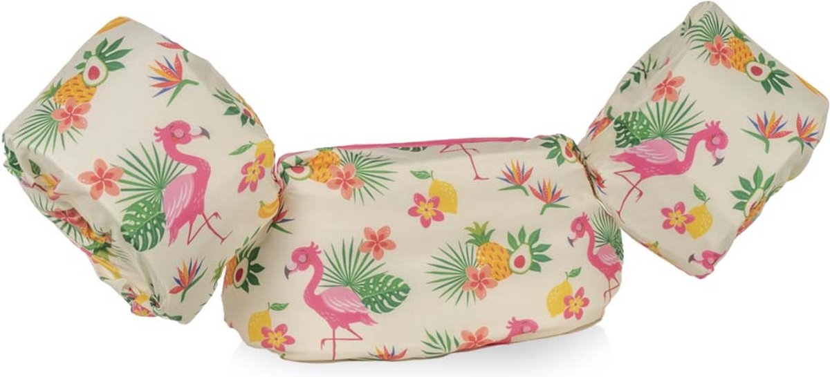 HappySwimmer - Puddle Jumper zwembandjes/zwemvest voor peuters en kleuters met flamingo print