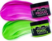 Attitude Hair Dye - CYBER PUNK Duo Semi permanente haarverf combi - Groen/Roze