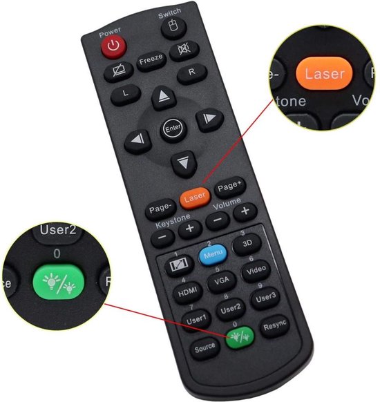 Télécommande Optoma D’origine – Compatible BR-5053C, BR-5080C, Etc. – Neuf – Dimensions 13,5x4,2x2,3 Cm