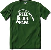 Reel Cool Papa | Vissen - Vishengel - Vis - T-Shirt - Unisex - Bottle Groen - Maat XXL