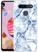LG K51S Hoesje Blue Marble Hexagon - Designed by Cazy